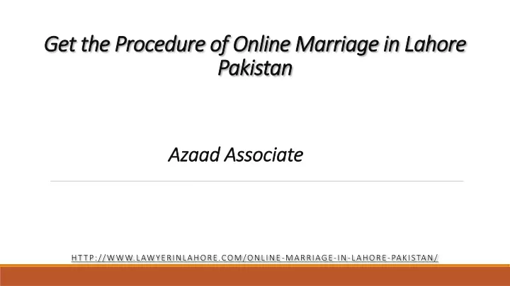 get the procedure of online marriage in lahore pakistan