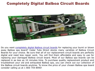 completely digital balboa circuit boards