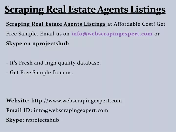 scraping real estate agents listings
