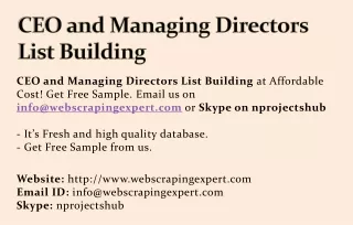 ceo and managing directors list building
