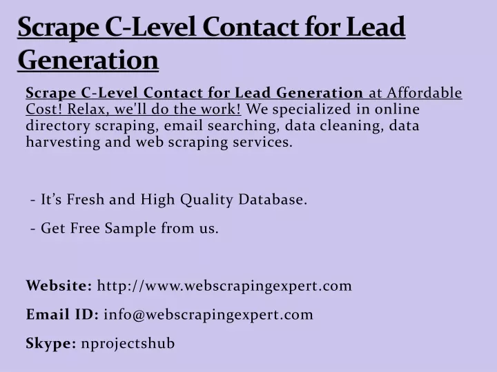 scrape c level contact for lead generation