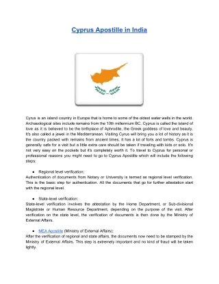 Cyprus Apostille in India