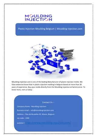 plastic injection moulding belgium moulding