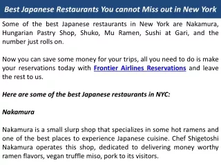 Best Japanese Restaurants You cannot Miss out in New York