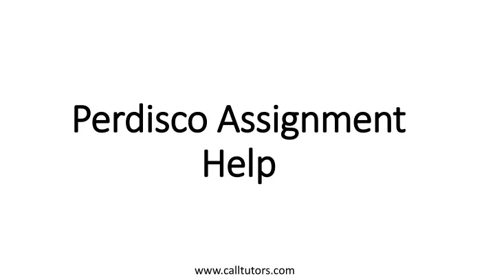 perdisco assignment help