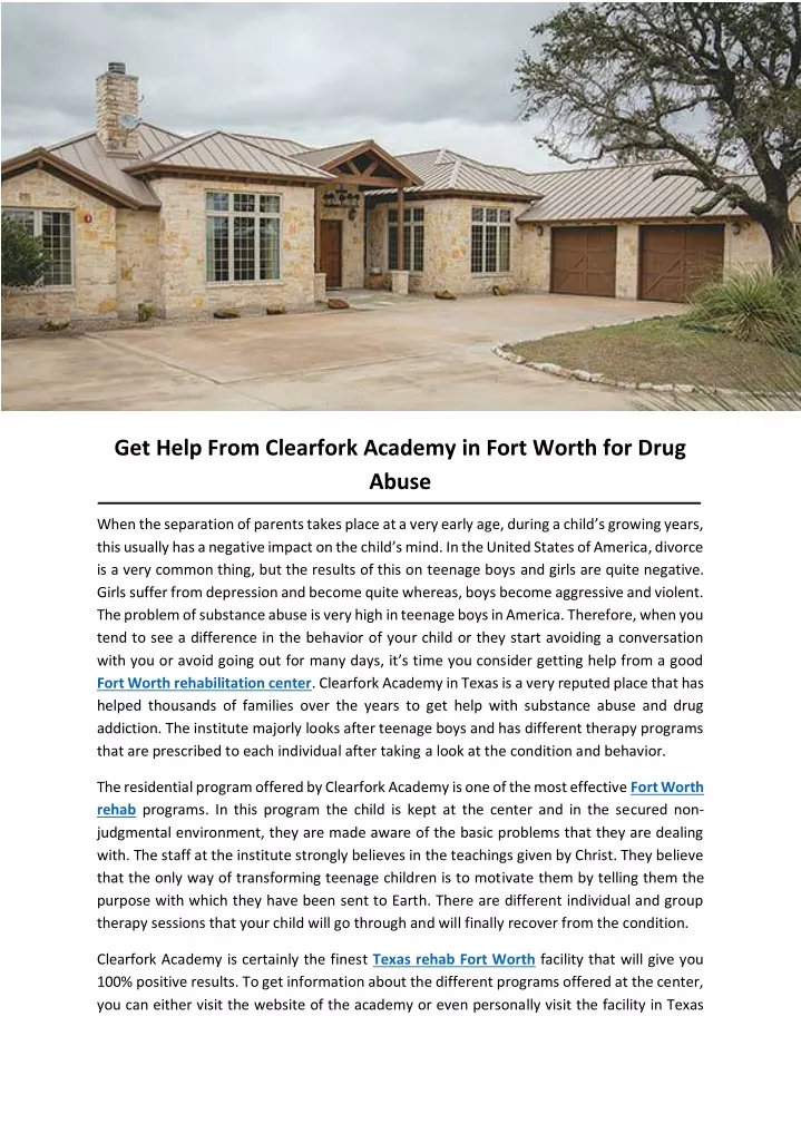 get help from clearfork academy in fort worth