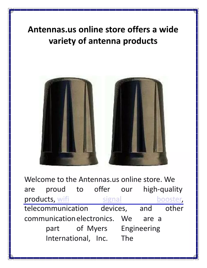 antennas us online store offers a wide variety of antenna products