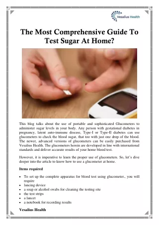 The Most Comprehensive Guide To Test Sugar At Home?