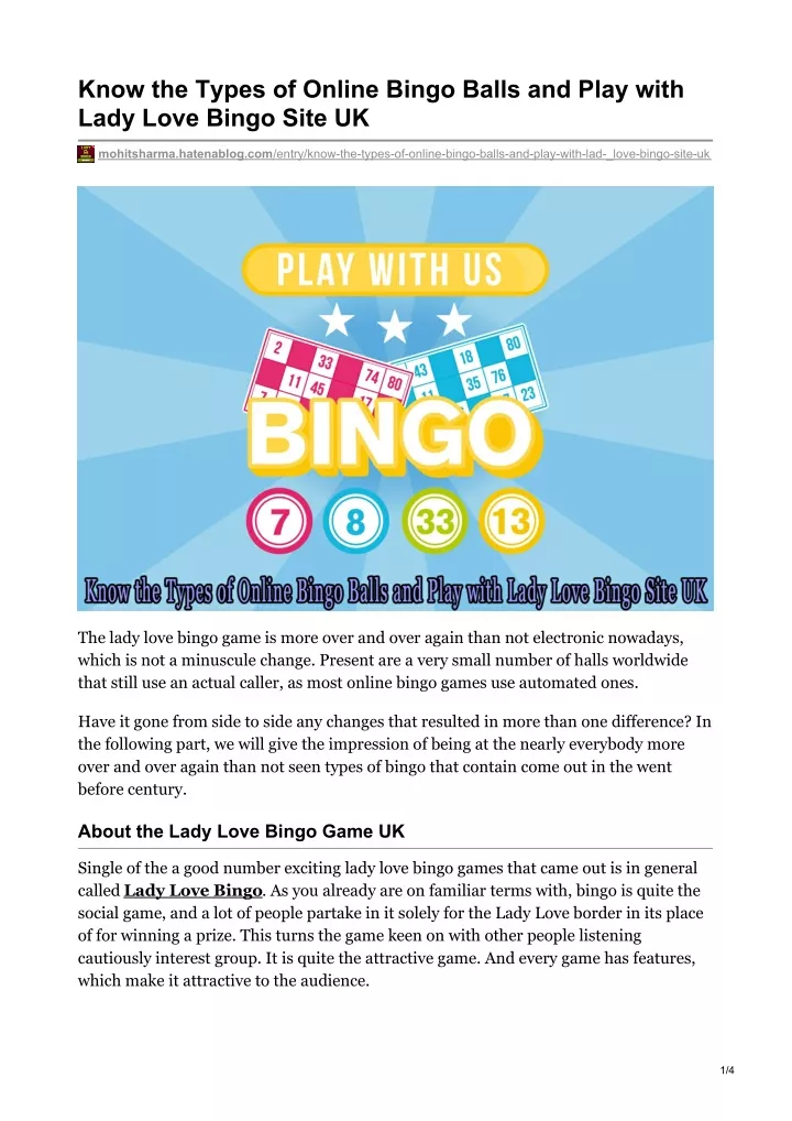 know the types of online bingo balls and play