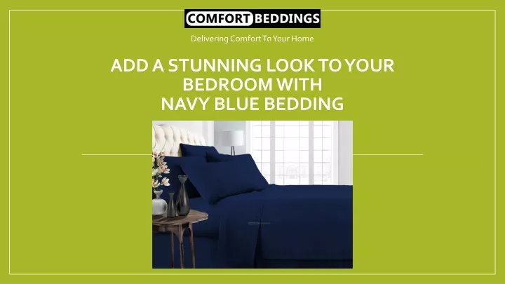 add a stunning look to your bedroom with navy blue bedding