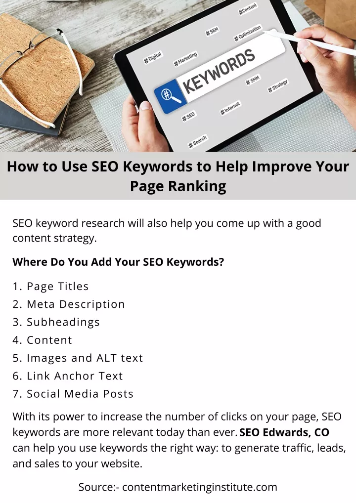 how to use seo keywords to help improve your page