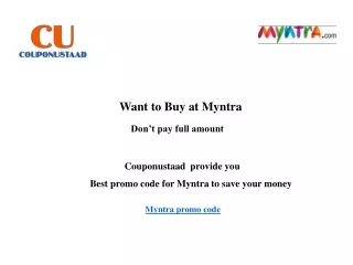Myntra Promo Code And Discount Coupons