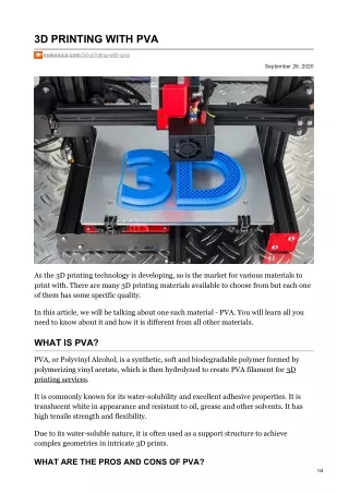 3D PRINTING WITH PVA