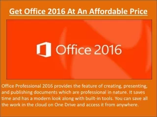 Get Office 2016 At An Affordable Price