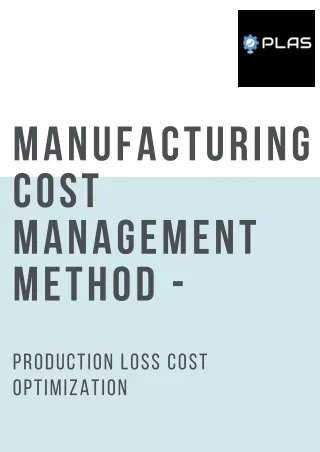 Manufacturing Cost Management Method