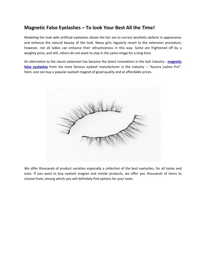 magnetic false eyelashes to look your best
