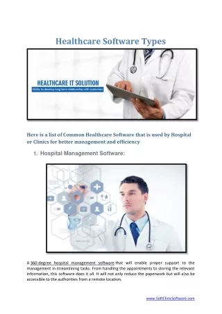 Common Types of Healthcare Software that Physicians or Doctors Need