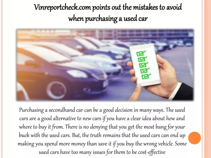 vinreportcheck com points out the mistakes