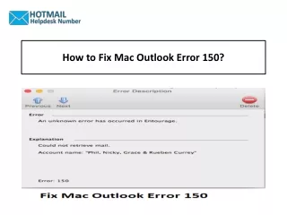 How to Fix Mac Outlook Error 150?