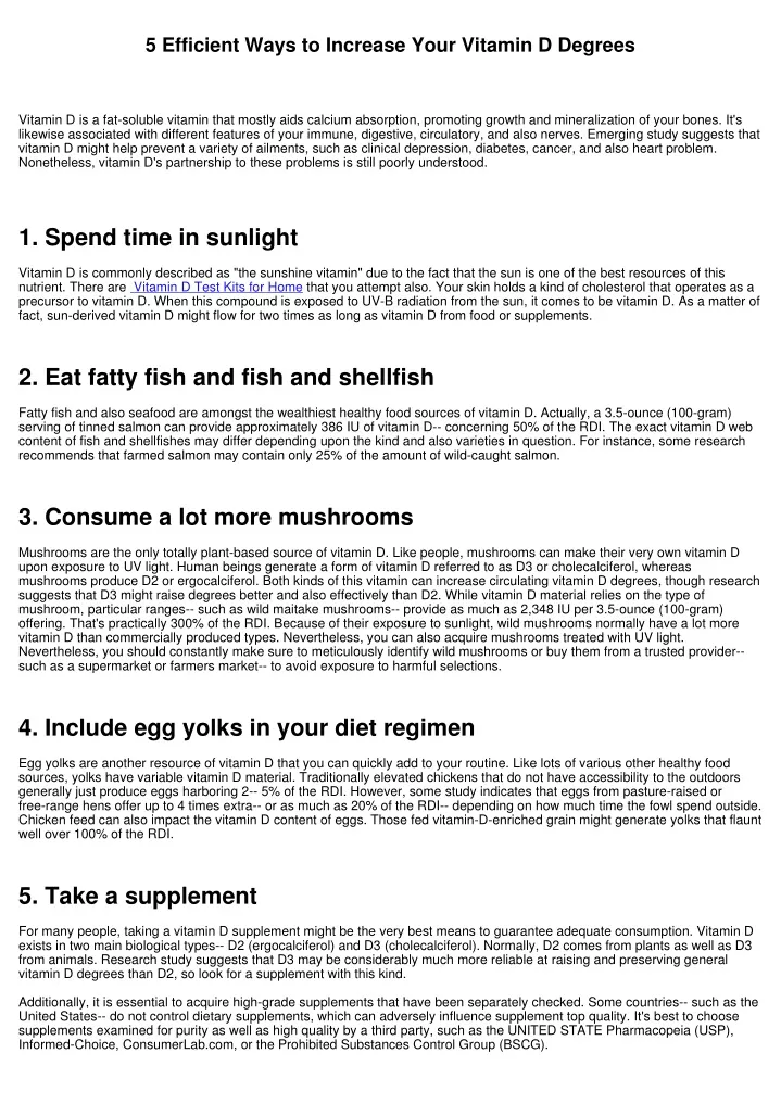 5 efficient ways to increase your vitamin