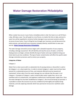 water damage restoration philadelphia