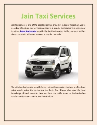 Jaipur Car Rental Services