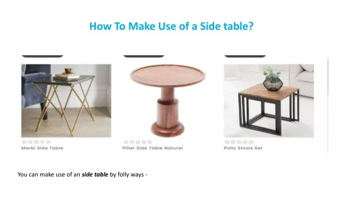 how to make use of a side table