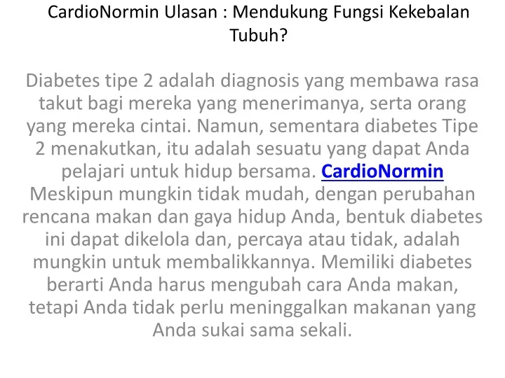 cardionormin ulasan mendukung fungsi kekebalan tubuh