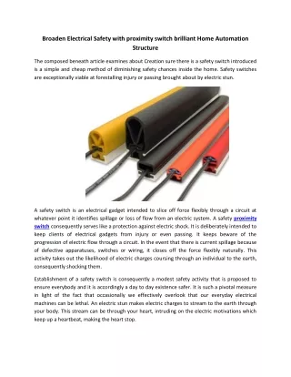 broaden electrical safety with proximity switch