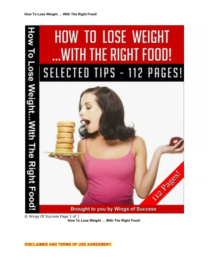 how to lose weight with the right food