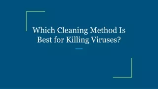 which cleaning method is best for killing viruses