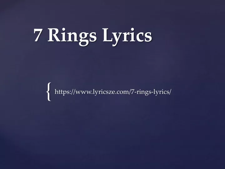 7 rings lyrics