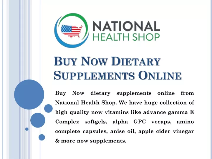 buy now dietary supplements online