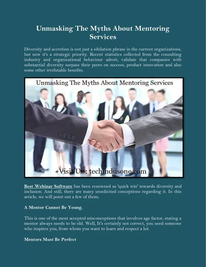 unmasking the myths about mentoring services