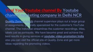 Youtube channel management - By youtube management companies in India