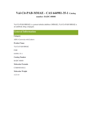 val cit pab mmae cas 644981 35 1 catalog number