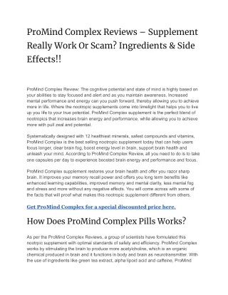 promind complex reviews supplement really work