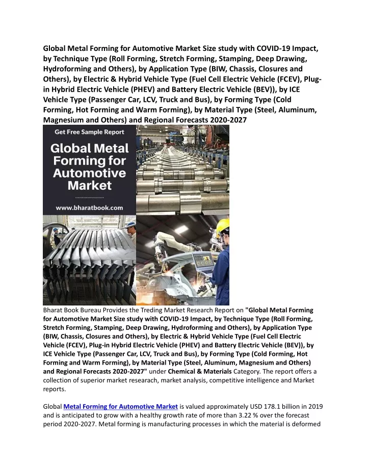 global metal forming for automotive market size
