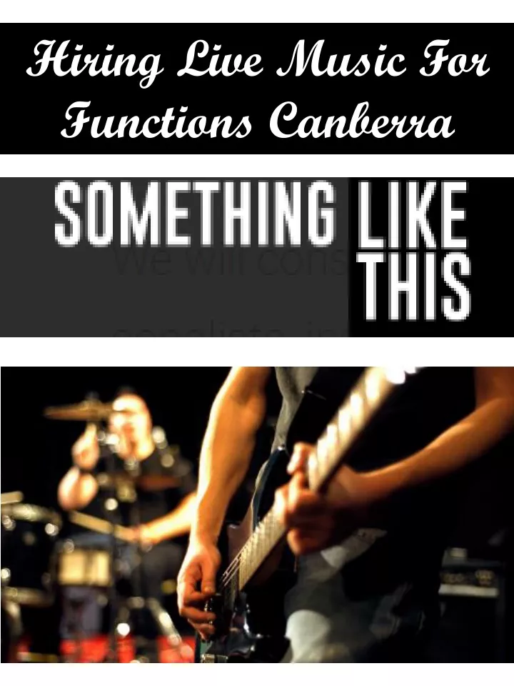 hiring live music for functions canberra