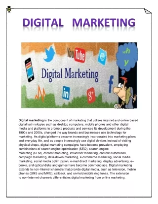 digital marketing is the component of marketing