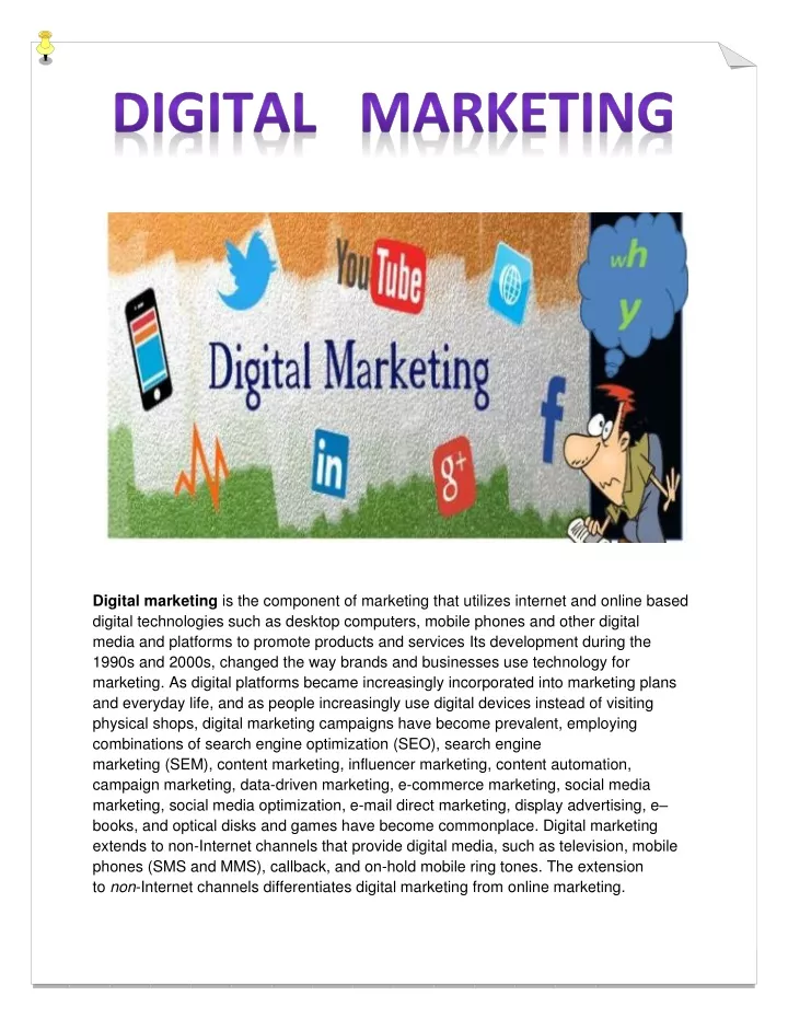 digital marketing is the component of marketing