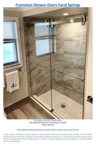 frameless shower doors coral springs