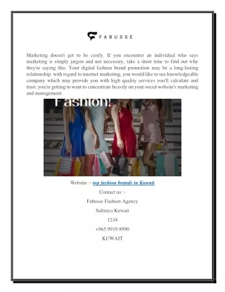 Top Fashion Brands In Kuwait | Fabusse.com