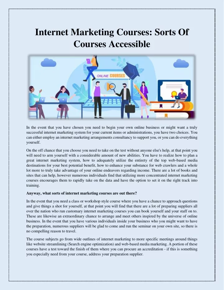 internet marketing courses sorts of courses