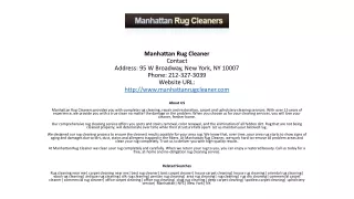 manhattan rug cleaner contact address