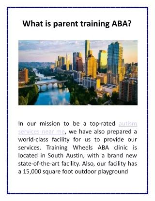 what is parent training aba