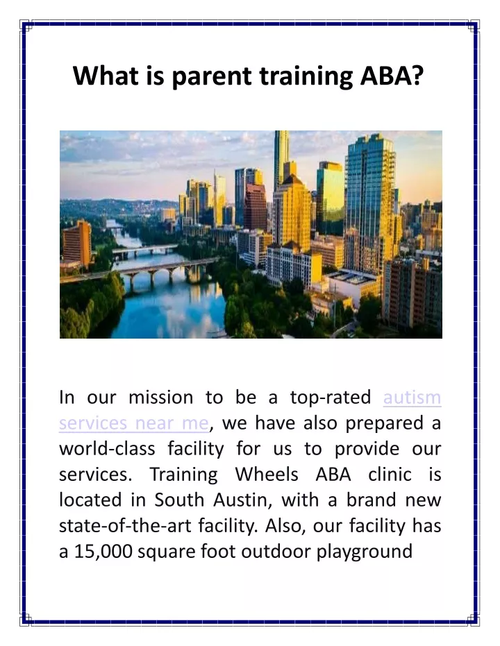 what is parent training aba
