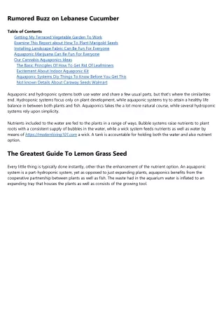 rumored buzz on lebanese cucumber