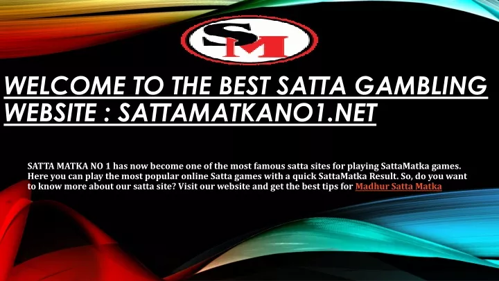 welcome to the best satta gambling website sattamatkano1 net