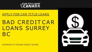 Bad Credit Car Loans Surrey Bc